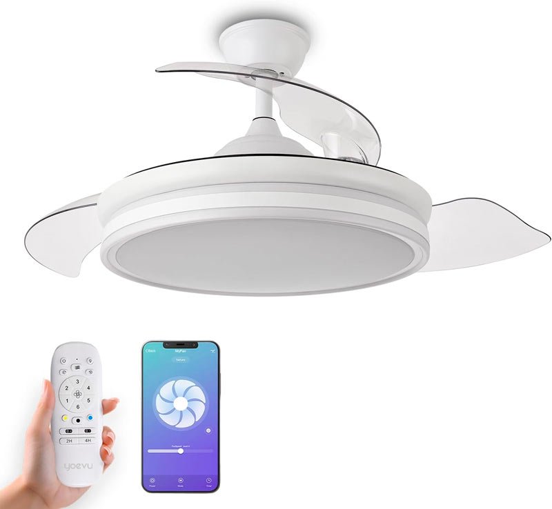 YOEVU ESPARTAN - Ventilador de techo con luz led