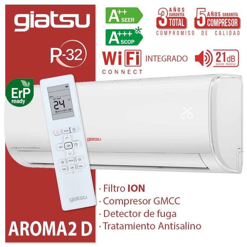 Aire acondicionado Split 1x1 Giatsu Aroma 2D GIA-S12AR2D