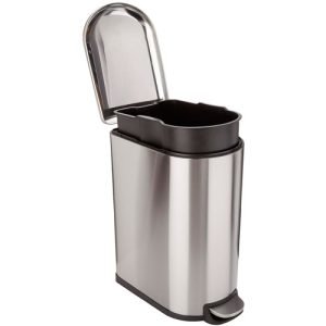 Amazon Basics Rectangular Soft-Close Trash Can for Narrow Spaces - 40 l